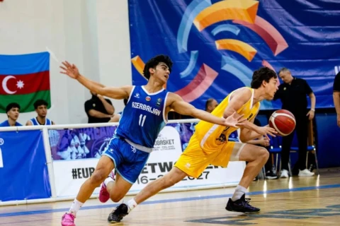 U-18 basketbol millimiz Avropa çempionatının B divizionunda ilk qrup qələbəsini qazanıb - YENİLƏNİB + FOTO