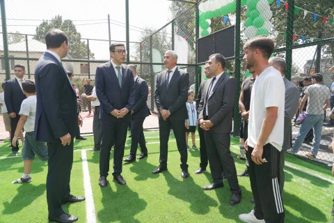 “Sağlam məhəllə” layihəsi çərçivəsində Ağdaşda idman zonası istifadəyə verilib - FOTO