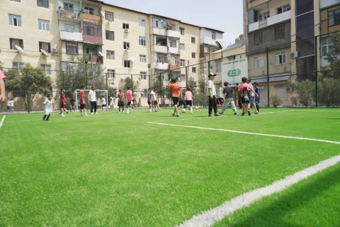 “Sağlam məhəllə” layihəsi çərçivəsində Ağdaşda idman zonası istifadəyə verilib - FOTO