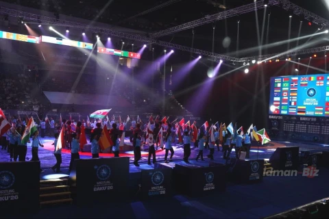 Bakıda 17 yaşadək güləşçilər arasında dünya çempionatının açılış mərasimi keçirilib - FOTO/VİDEO
