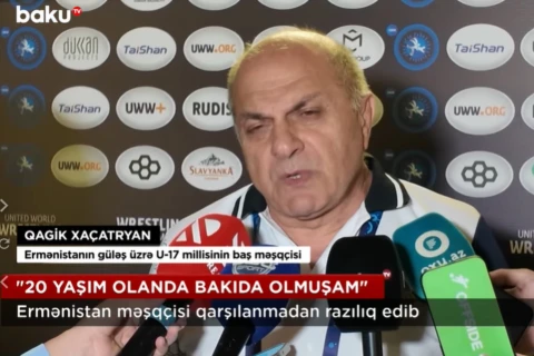 Ermənistan millisinin məşqçisi Bakıdakı təşkilatçılığı yüksək qiymətləndirdi