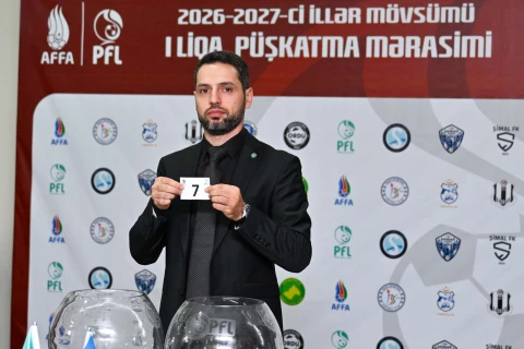 Azərbaycan Birinci Liqasında püşkatma mərasimi keçirilib - FOTO