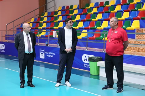 Fərid Qayıbov millimizin məşqini izləyib - FOTO