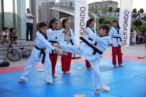 Antena Parkında taekvondo şousu keçirildi - FOTO