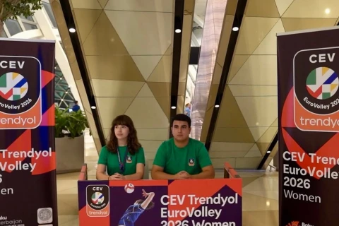 Niderland və Portuqaliya voleybol milliləri Avropa çempionatı üçün Bakıya gəliblər - FOTO