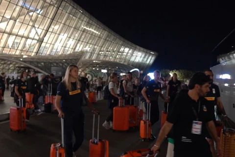 Niderland və Portuqaliya voleybol milliləri Avropa çempionatı üçün Bakıya gəliblər - FOTO