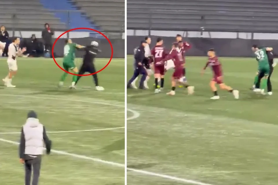 Uruqvayda futbol sahəsi döyüş meydanına çevrildi - VİDEO
