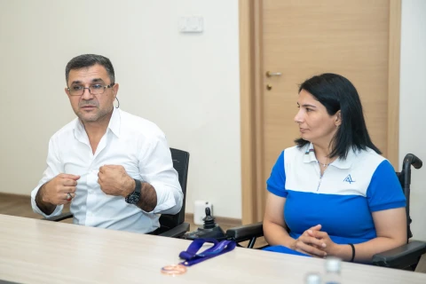 Boccia üzrə dünya çempionatının medalçısı ilə görüş keçirilib - FOTO