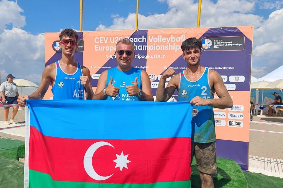 Çimərlik voleybolçularımız U-20 Avropa çempionatında doqquz pillə irəlilədi - FOTO