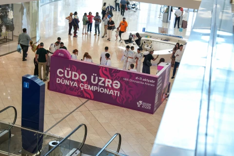 Bakıda keçiriləcək cüdo üzrə dünya çempionatına həsr olunan fan zona yaradılıb - FOTO