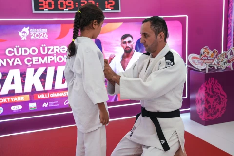 Bakıda keçiriləcək cüdo üzrə dünya çempionatına həsr olunan fan zona yaradılıb - FOTO