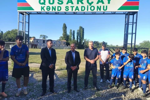 Xaçmazda kənd stadionu təmir edilib - FOTO