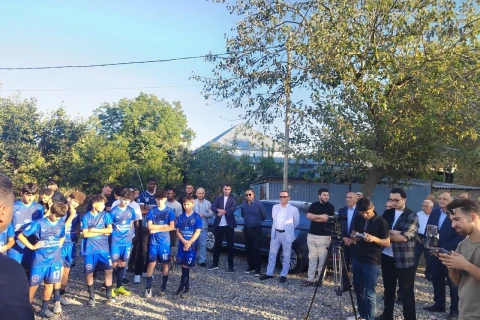 Xaçmazda kənd stadionu təmir edilib - FOTO