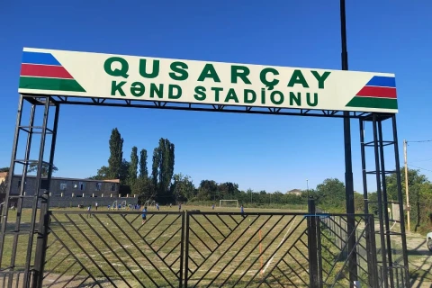 Xaçmazda kənd stadionu təmir edilib - FOTO