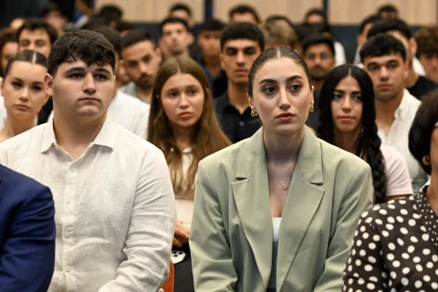 Fərid Qayıbov Azərbaycan İdman Akademiyasının tələbələri ilə görüşüb - FOTO