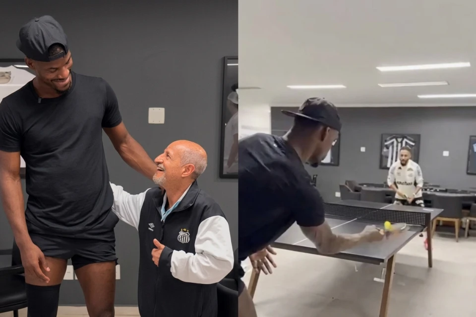 Ulduz basketbolçu “Santos”un bazasını ziyarət etdi: Neymarla stolüstü tennis oynadı