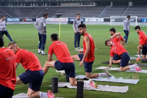 Azərbaycan millisi Tacikistanla oyun öncəsi məşqə çıxdı