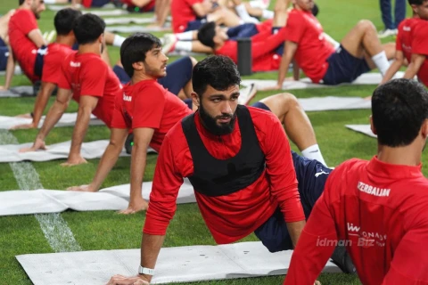 Azərbaycan millisi Tacikistanla oyun öncəsi məşqə çıxdı