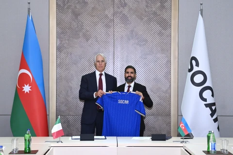 SOCAR İtaliya Futbol Federasiyası ilə Strateji Əməkdaşlığa dair Müqavilə imzalayıb - FOTO