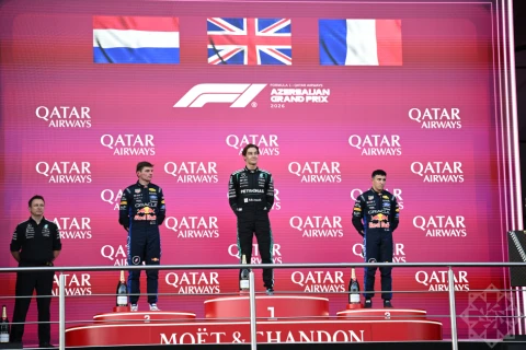 Расселл выиграл Гран-при Азербайджана, опередив Ферстаппена всего на 0,1 секунды - ОБНОВЛЕНО + ФОТО/ВИДЕО