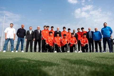 Canni İnfantino Hövsan qəsəbəsində inşa olunan futbol bazasında olub - FOTO