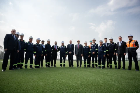 Canni İnfantino Hövsan qəsəbəsində inşa olunan futbol bazasında olub - FOTO