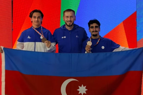 Batut gimnastlarımız Dünya Kubokunda bürünc medal qazandı