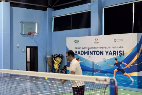 Dövlət qurumlarının əməkdaşları arasında badminton yarışı keçirilib - FOTO