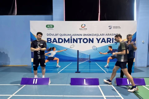 Dövlət qurumlarının əməkdaşları arasında badminton yarışı keçirilib - FOTO