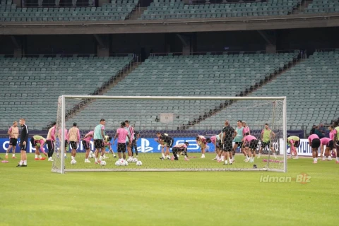 “Sabah” “Slaviya” ilə oyun öncəsi Bakı Olimpiya Stadionunda məşqə çıxıb