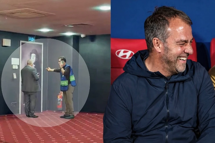 Hansi Flikin “Qalatasaray”ın stadionunda bağlı qapı arxasında qalıb - VİDEO