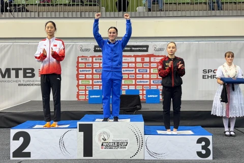 Gimnastımız Selcan Mahsudova Dünya kubokunda qızıl medal qazandı - FOTO