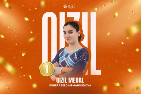 Gimnastımız Selcan Mahsudova Dünya kubokunda qızıl medal qazandı - FOTO