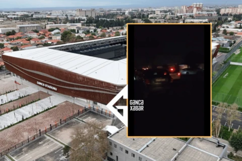 После матчей "Кяпяза" территория вокруг стадиона в Гяндже погружается во тьму – ВИДЕО