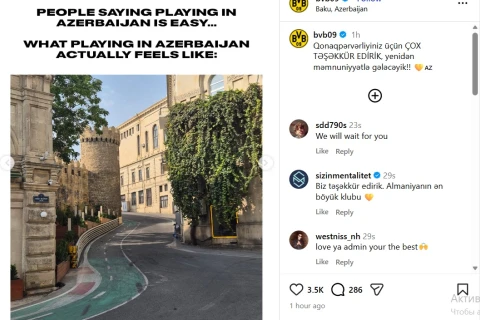 Dortmund “Borussiya”sından Azərbaycana ana dilimizdə təşəkkür