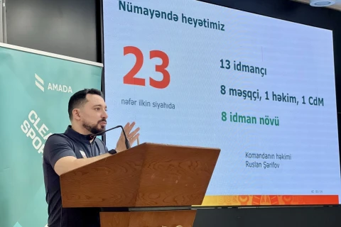 Yeniyetmələrin Yay Olimpiya Oyunlarında iştirak edəcək Azərbaycan komandası ilə görüş keçirilib - FOTO