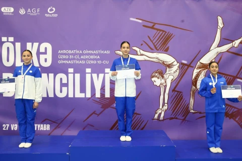 Gimnastika üzrə iki ölkə birinciliyinə yekun vuruldu